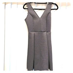 AQUA navy blue & white strip dress NWT size med